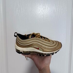Nike Air Max 97 OG QS in Gold with Red Accents